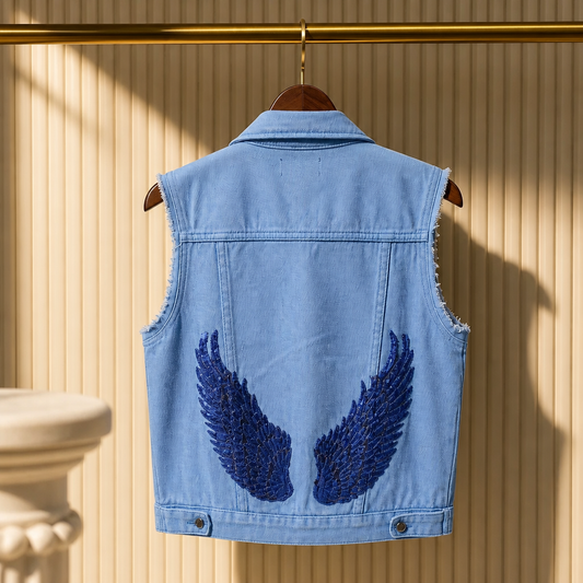 Light blue denim vest
