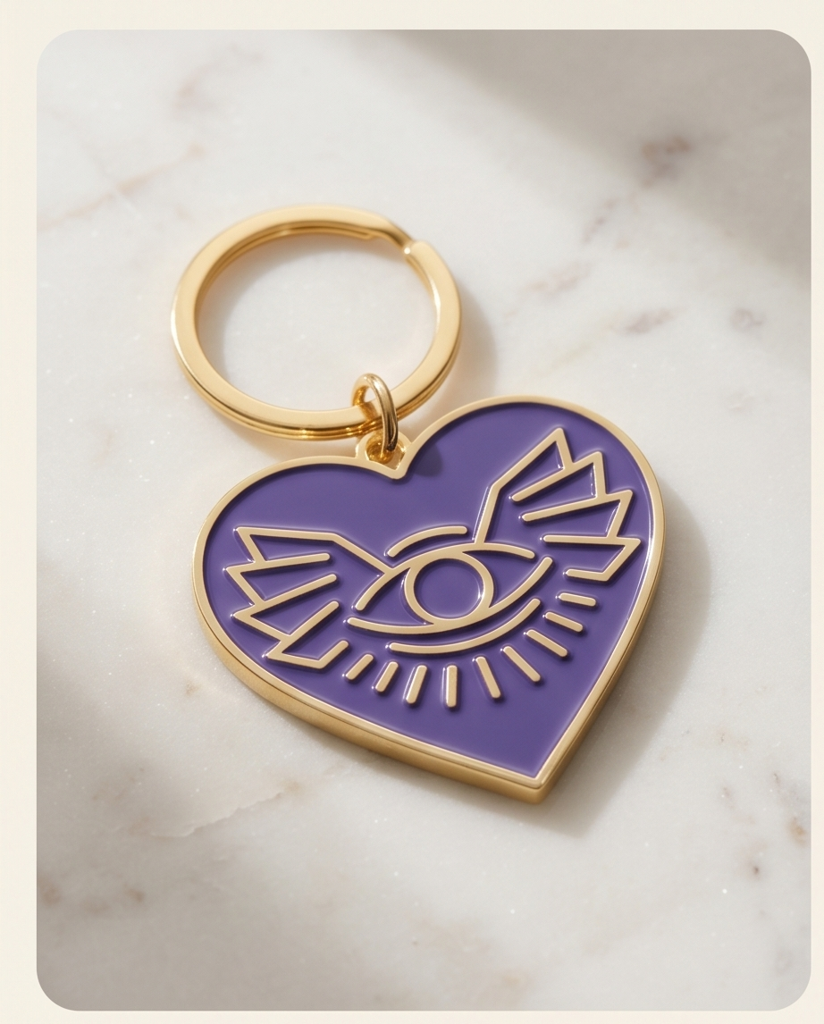 Norita Sun signature Logo keychain.  Talisman for Awareness & Light