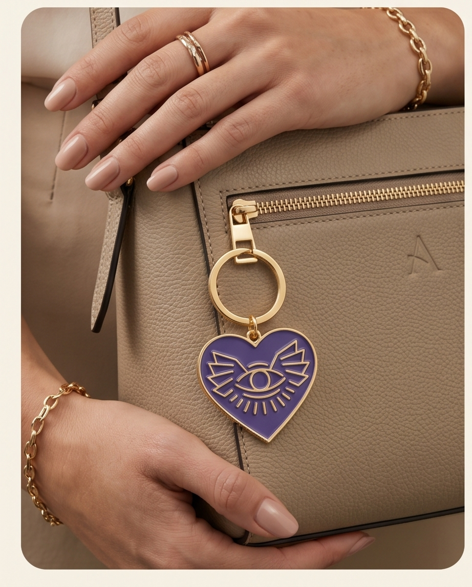 Norita Sun signature Logo keychain.  Talisman for Awareness & Light