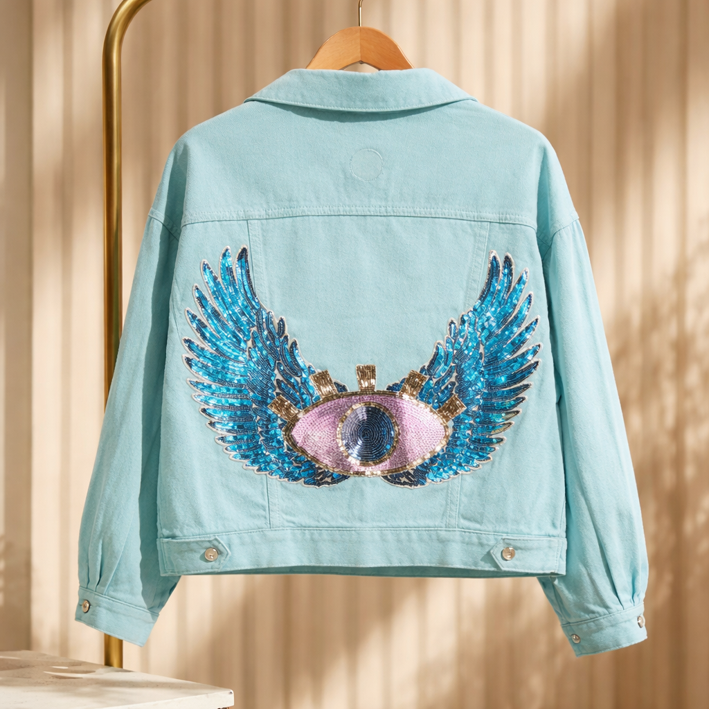 OPEN EYE WINGS LIGHT BLUE JACKET